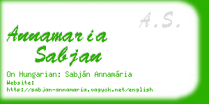 annamaria sabjan business card